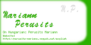 mariann perusits business card